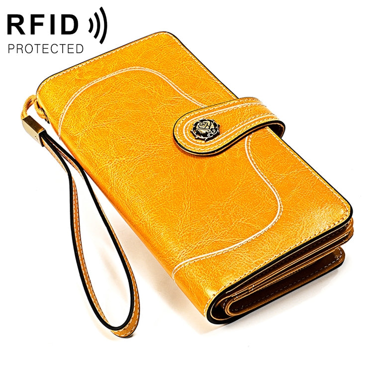 3555 Large Capacity Long Multi-function Anti-magnetic RFID Wallet Clutch for Ladies with Card Slots