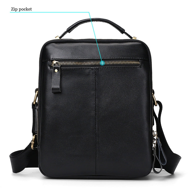 6028 Multifunctional Fashion Top-grain Leather Messenger Bag Casual Men Shoulder Bag