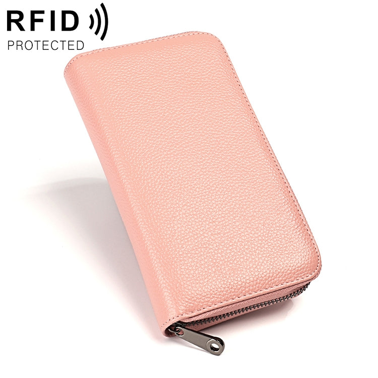KB196 Top-grain Leather Large Capacity Multi-function 36-Bit Anti-magnetic RFID Organ Card Package Wallet