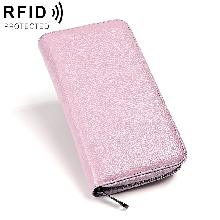 KB196 Top-grain Leather Large Capacity Multi-function 36-Bit Anti-magnetic RFID Organ Card Package Wallet