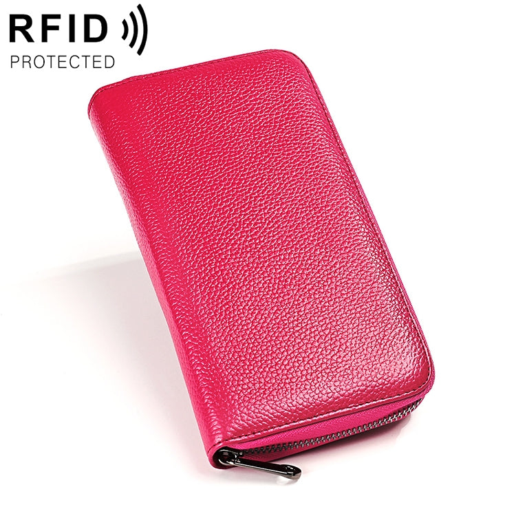 KB196 Top-grain Leather Large Capacity Multi-function 36-Bit Anti-magnetic RFID Organ Card Package Wallet