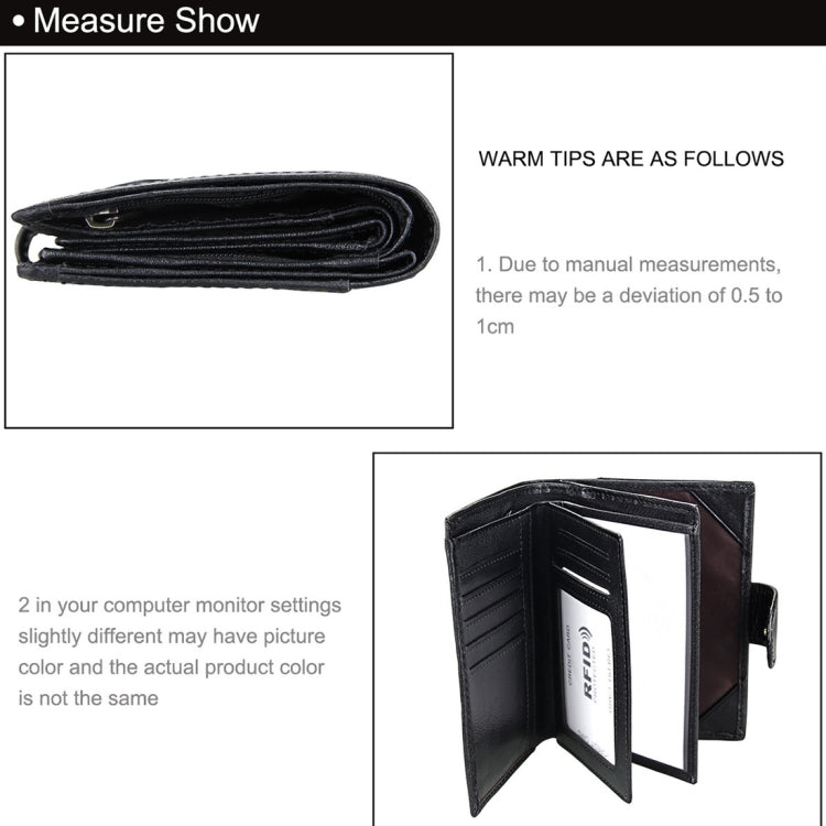 Antimagnet RFID Genuine Leather Wallet / Passport Package / Cowhide Card Slot for man