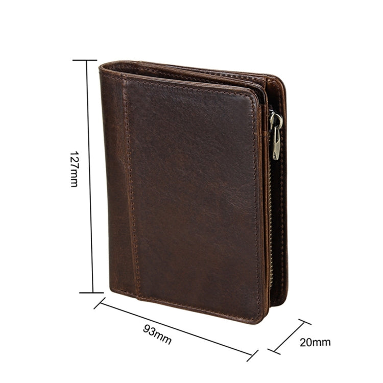 8231 Antimagnetic RFID Men Fashion Crazy Horse Textyure Genuine Leather Wallet Card Bag
