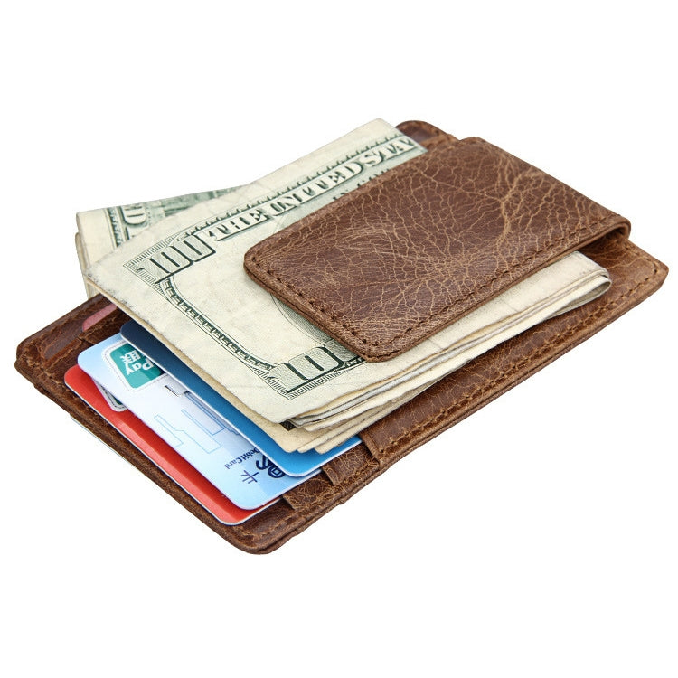 KB80 Antimagnetic RFID Crazy Horse Texture Oil Wax Leather Card Holder Wallet Billfold for Men and Women