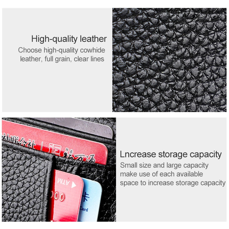 KB173 Ultrathin Litchi Texture Leather Card Holder Certificate Bag