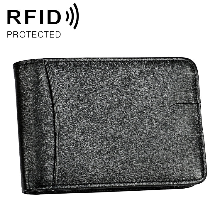 KB186 Antimagnetic RFID Mini Crazy Horse Texture Leather Billfold Card Wallet for Men and Women