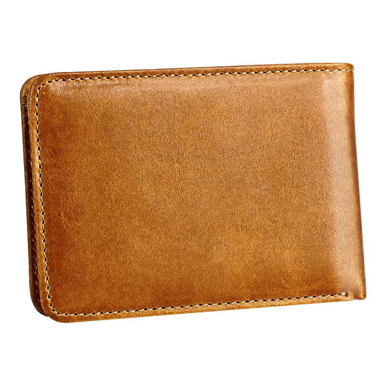 KB186 Antimagnetic RFID Mini Crazy Horse Texture Leather Billfold Card Wallet for Men and Women