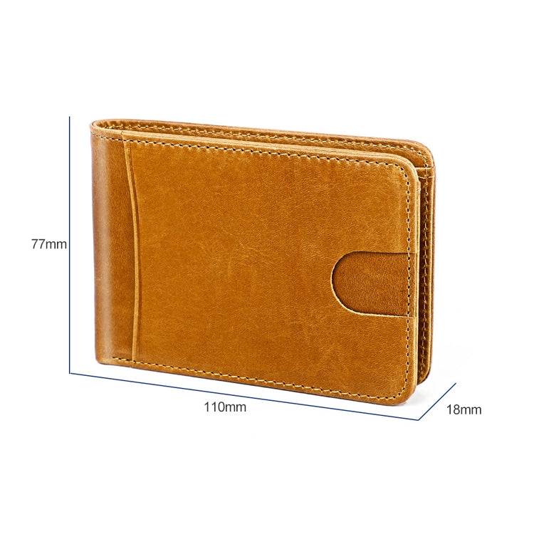 KB186 Antimagnetic RFID Mini Crazy Horse Texture Leather Billfold Card Wallet for Men and Women