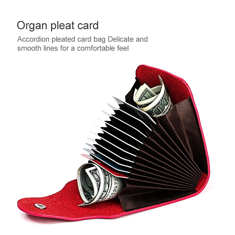 KB187 Litchi Texture Leather Large-capacity Card Holder Wallet