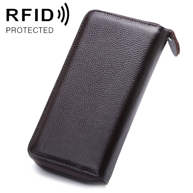 902 Antimagnetic RFID Litchi Texture Women Large Capacity Hand Wallet Purse Phone Bag with Card Slots