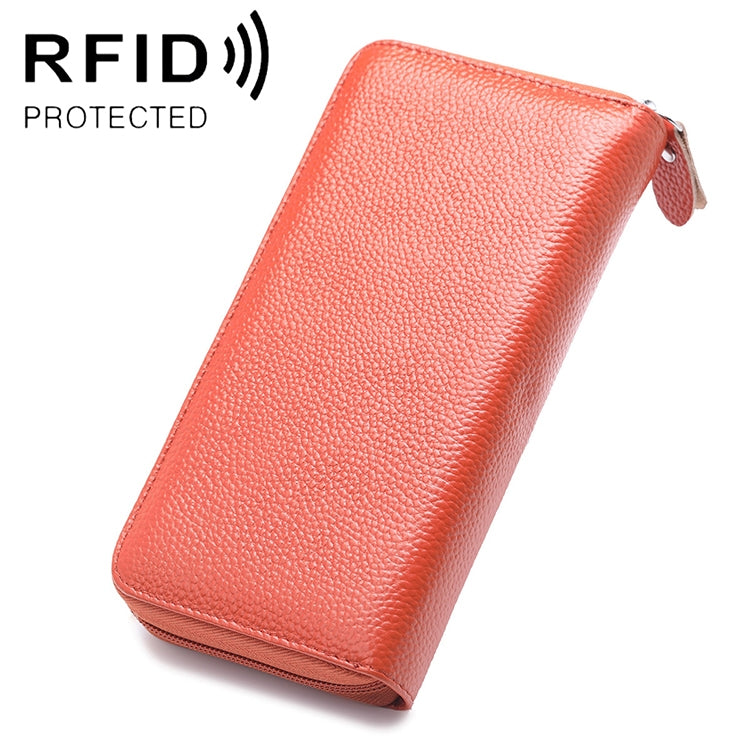 902 Antimagnetic RFID Litchi Texture Women Large Capacity Hand Wallet Purse Phone Bag with Card Slots