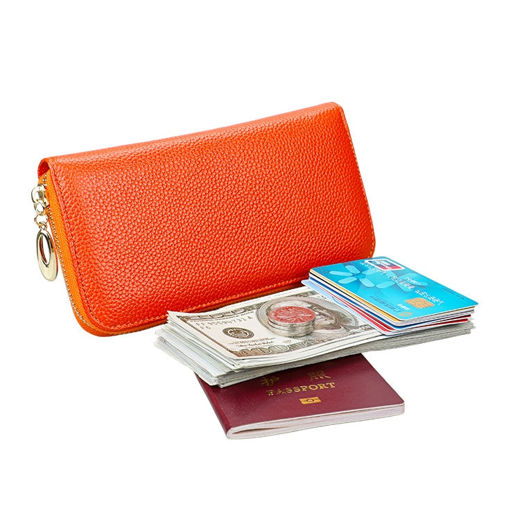 906 Antimagnetic RFID Litchi Texture Women Large Capacity Hand Wallet Purse Phone Bag with Card Slots