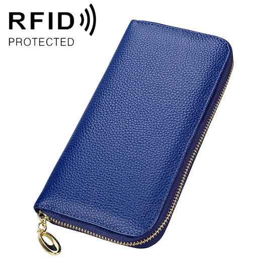 906 Antimagnetic RFID Litchi Texture Women Large Capacity Hand Wallet Purse Phone Bag with Card Slots