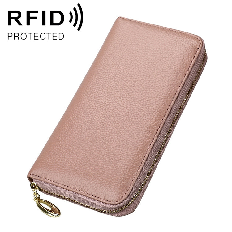 906 Antimagnetic RFID Litchi Texture Women Large Capacity Hand Wallet Purse Phone Bag with Card Slots