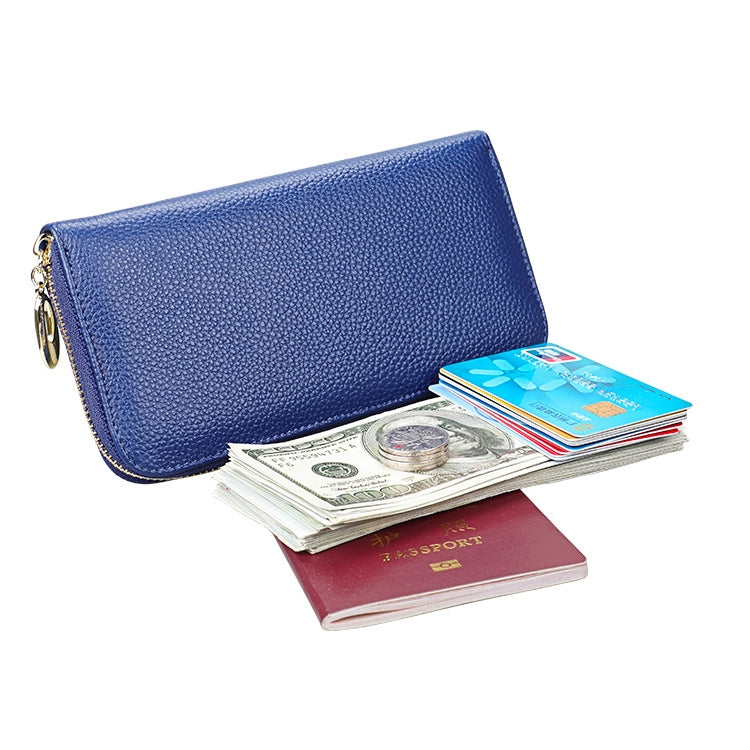 906 Antimagnetic RFID Litchi Texture Women Large Capacity Hand Wallet Purse Phone Bag with Card Slots