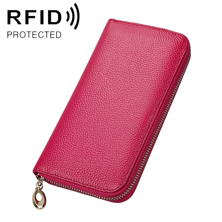 906 Antimagnetic RFID Litchi Texture Women Large Capacity Hand Wallet Purse Phone Bag with Card Slots