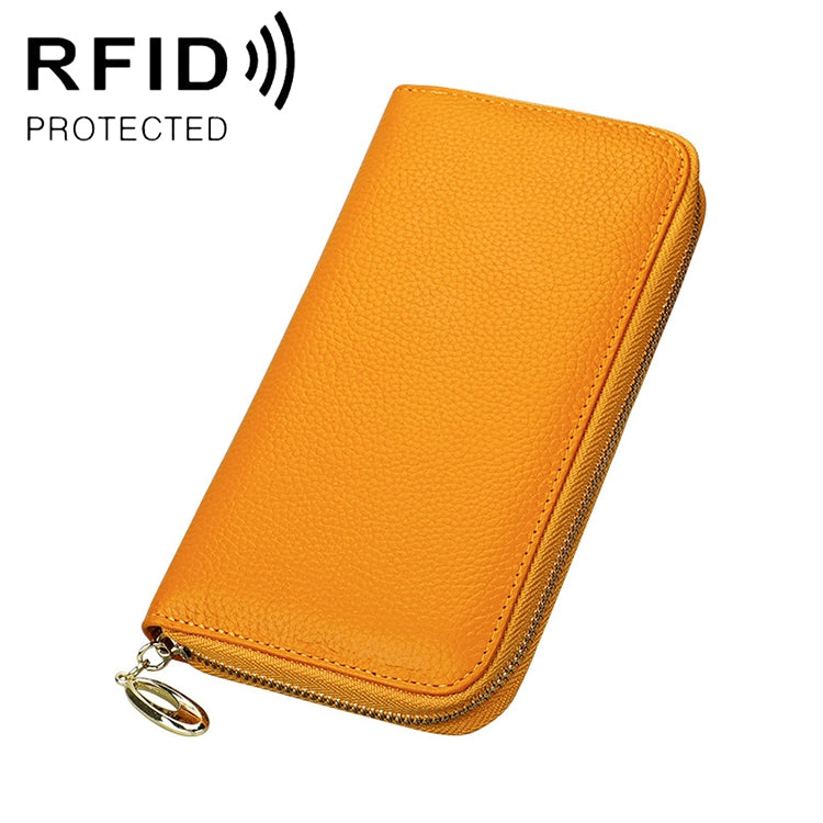 906 Antimagnetic RFID Litchi Texture Women Large Capacity Hand Wallet Purse Phone Bag with Card Slots