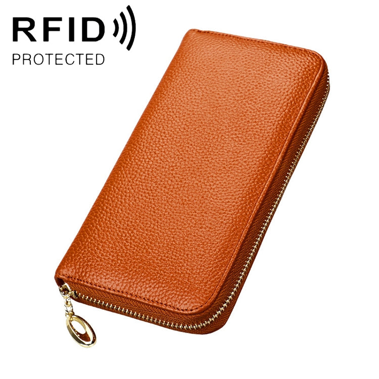 906 Antimagnetic RFID Litchi Texture Women Large Capacity Hand Wallet Purse Phone Bag with Card Slots