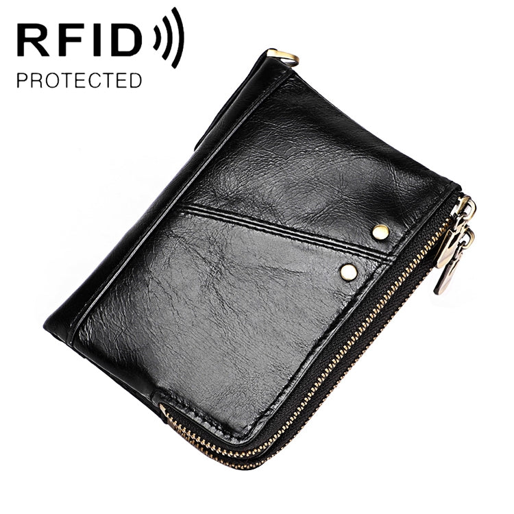 3533 Antimagnetic RFID Top-grain Leather Crazy Horse Texture Men Business Leisure Wallet