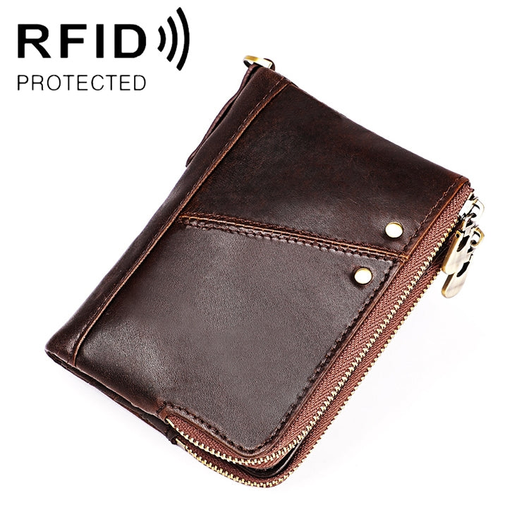 3533 Antimagnetic RFID Top-grain Leather Crazy Horse Texture Men Business Leisure Wallet