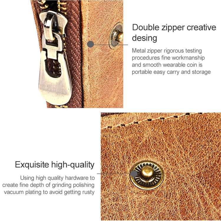 3533 Antimagnetic RFID Top-grain Leather Crazy Horse Texture Men Business Leisure Wallet