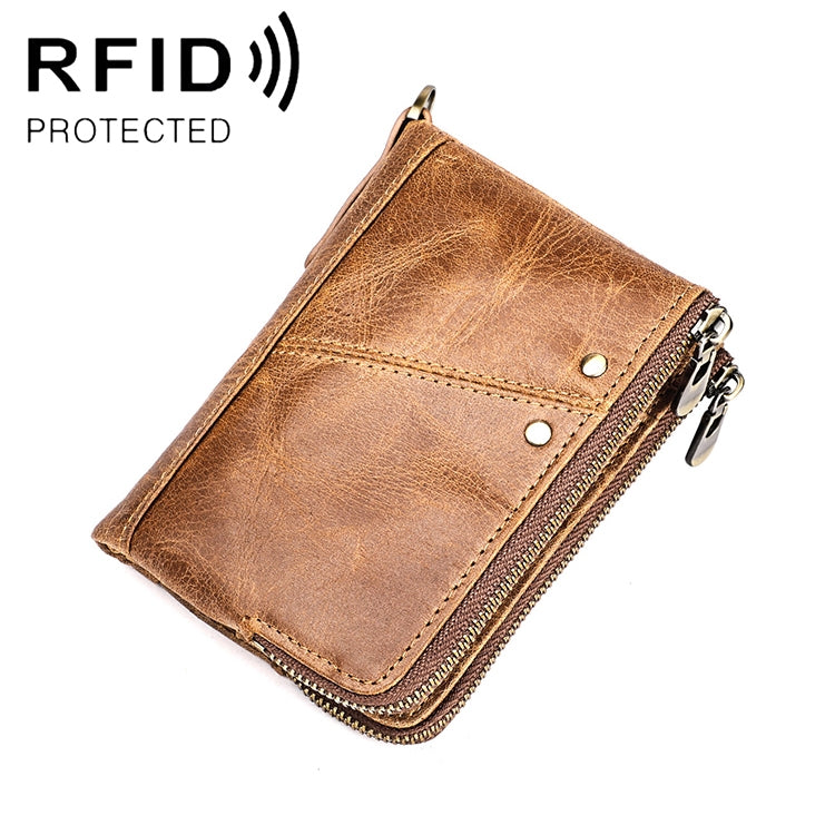 3533 Antimagnetic RFID Top-grain Leather Crazy Horse Texture Men Business Leisure Wallet