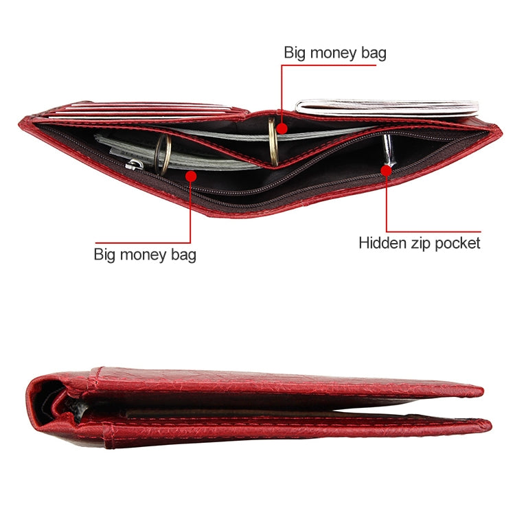 8235 Antimagnetic RFID Multi-function Crazy Horse Texture Leather Wallet Passport Bag