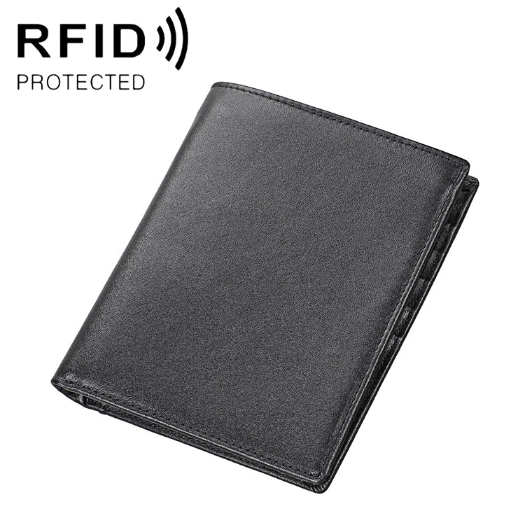 8235 Antimagnetic RFID Multi-function Crazy Horse Texture Leather Wallet Passport Bag