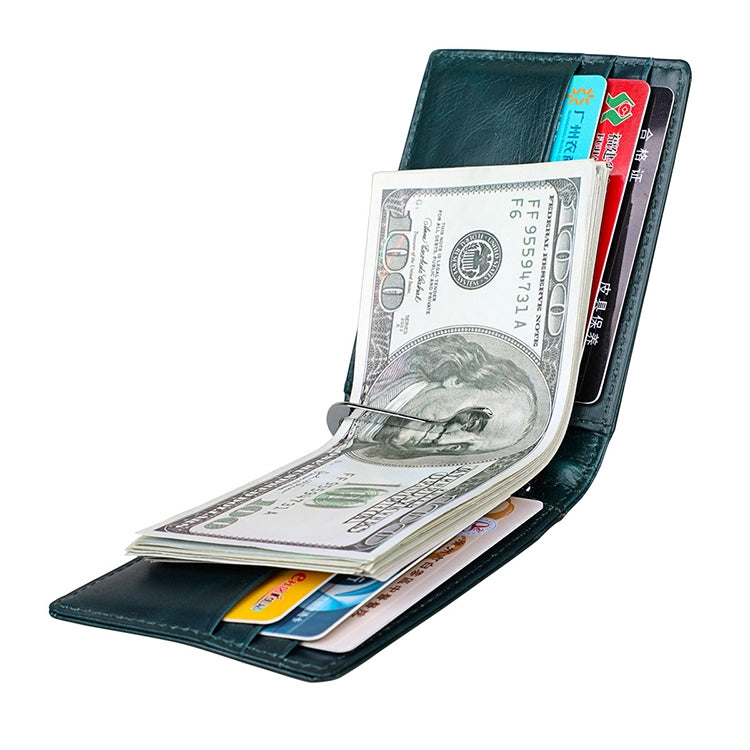 9037 Antimagnetic RFID Crazy Horse Texture Leather Wallet Billfold for Men and Women