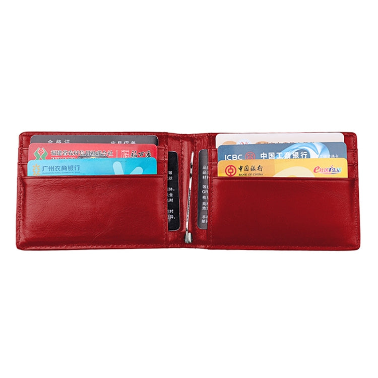 9037 Antimagnetic RFID Crazy Horse Texture Leather Wallet Billfold for Men and Women