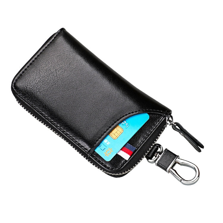 9102 Multi-function Waist Hanging Leather Zipper Wallet Keys Holder Bag