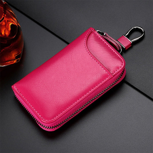 9105 Waist Hanging Large-capacity Zipper Leather Keys Holder Bag Multi-function Wallet