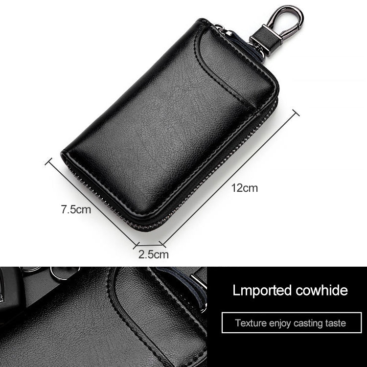 9105 Waist Hanging Large-capacity Zipper Leather Keys Holder Bag Multi-function Wallet