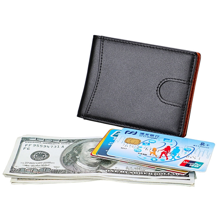 9601 Antimagnetic RFID Mini Crazy Horse Texture Leather Wallet Billfold