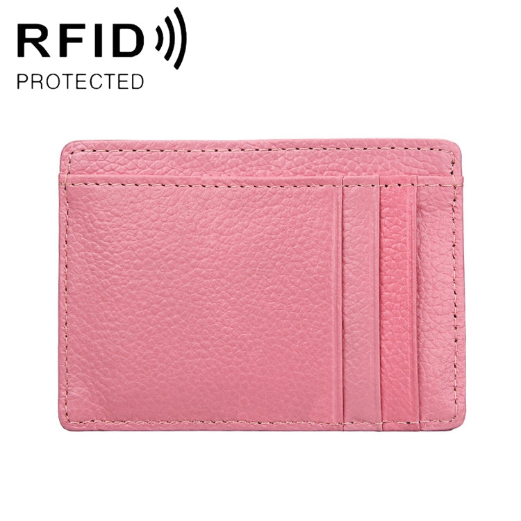 KB37 Antimagnetic RFID Litchi Texture Leather Card Holder Wallet Billfold for Men and Women