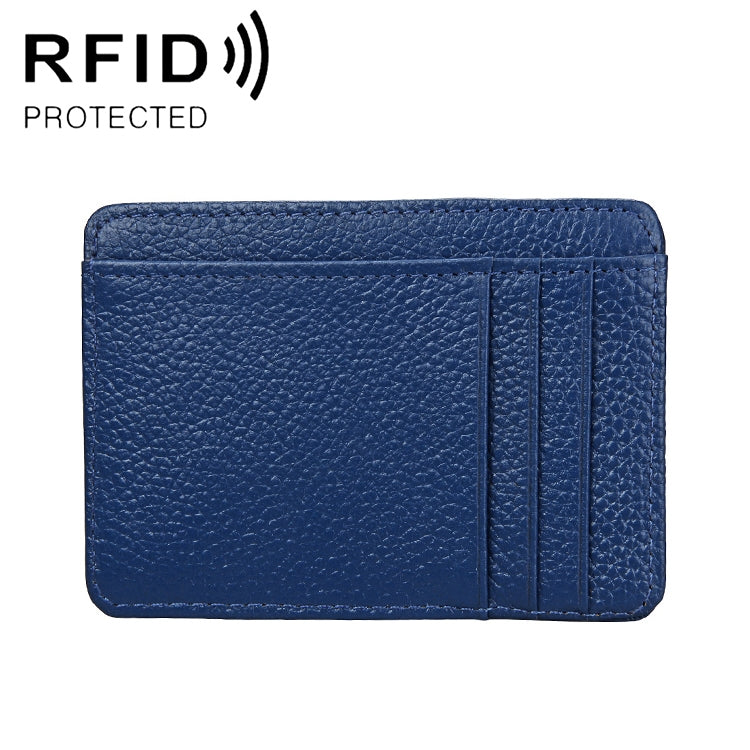 KB37 Antimagnetic RFID Litchi Texture Leather Card Holder Wallet Billfold for Men and Women