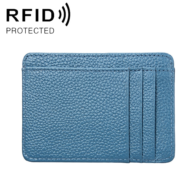 KB37 Antimagnetic RFID Litchi Texture Leather Card Holder Wallet Billfold for Men and Women