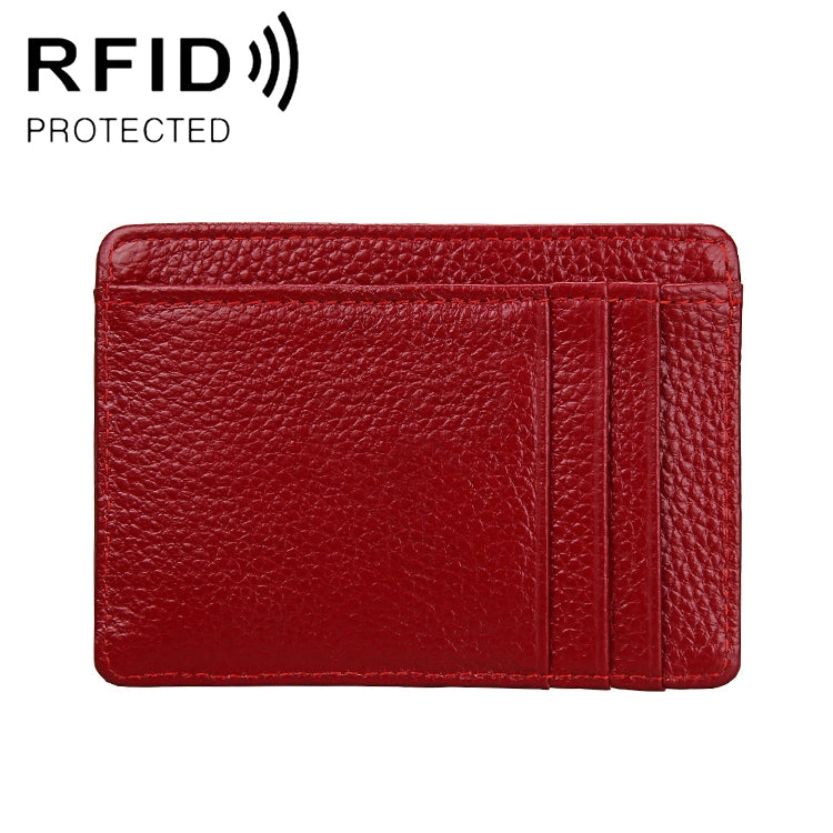 KB37 Antimagnetic RFID Litchi Texture Leather Card Holder Wallet Billfold for Men and Women