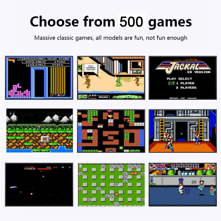 MK500 Macaron Mini Retro Classic Handheld Game Console for Kids Built-in 500 Games, Support AV Output