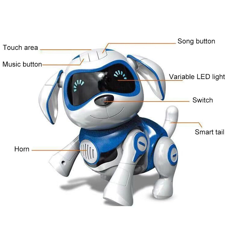 USB Charging Smart Touch Sensing Machine Dog Children Electric Toys, Supports Walking & Gnawing Bones & Lights & Music