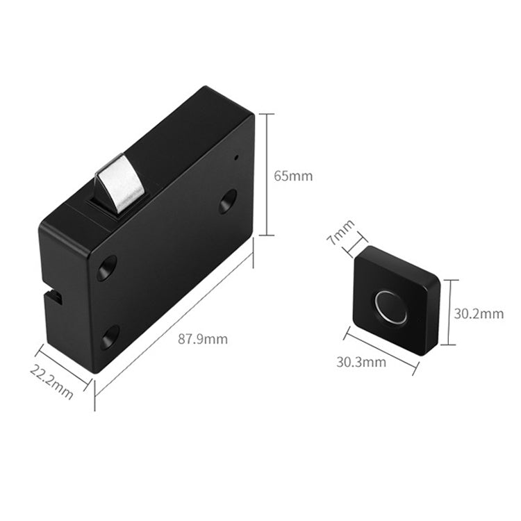 T5 Square Version Aluminum Alloy Panel Fingerprint Drawer Lock, Silver, Black, Pink, Blue, Red
