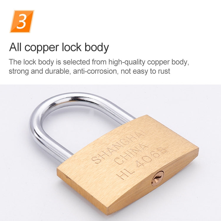 Copper Padlock Small Lock, Style: Short Lock Beam, 25mm Not Open