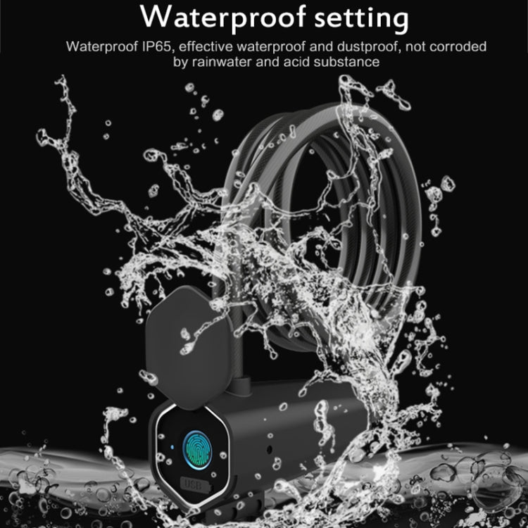 W16 IP65 Waterproof Fingerprint Lock Steel Rope Anti-theft Electric Car Lock Bluetooth APP Electronic Lock