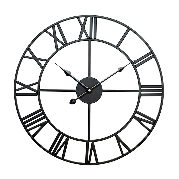 40cm Retro Living Room Iron Round Roman Numeral Mute Decorative Wall Clock