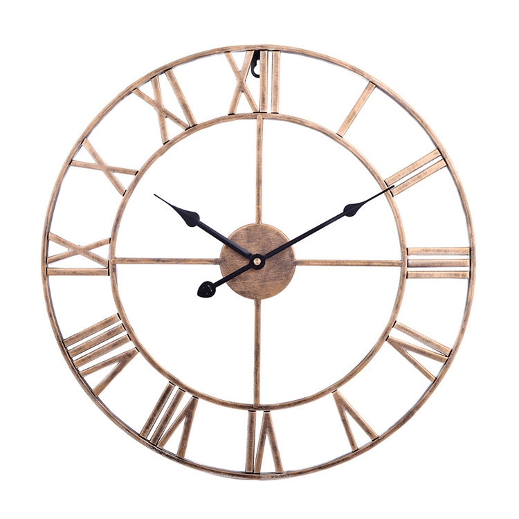 40cm Retro Living Room Iron Round Roman Numeral Mute Decorative Wall Clock