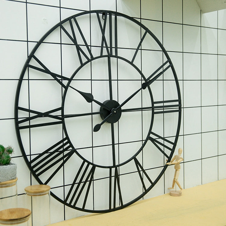 40cm Retro Living Room Iron Round Roman Numeral Mute Decorative Wall Clock