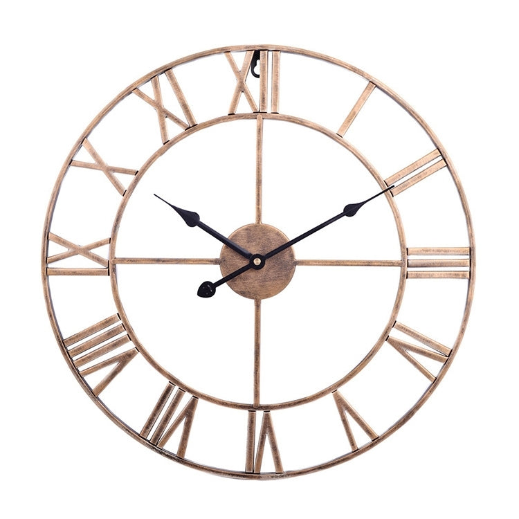 45cm Retro Living Room Iron Round Roman Numeral Mute Decorative Wall Clock