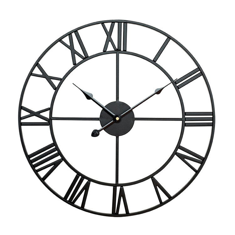 80cm Retro Living Room Iron Round Roman Numeral Mute Decorative Wall Clock