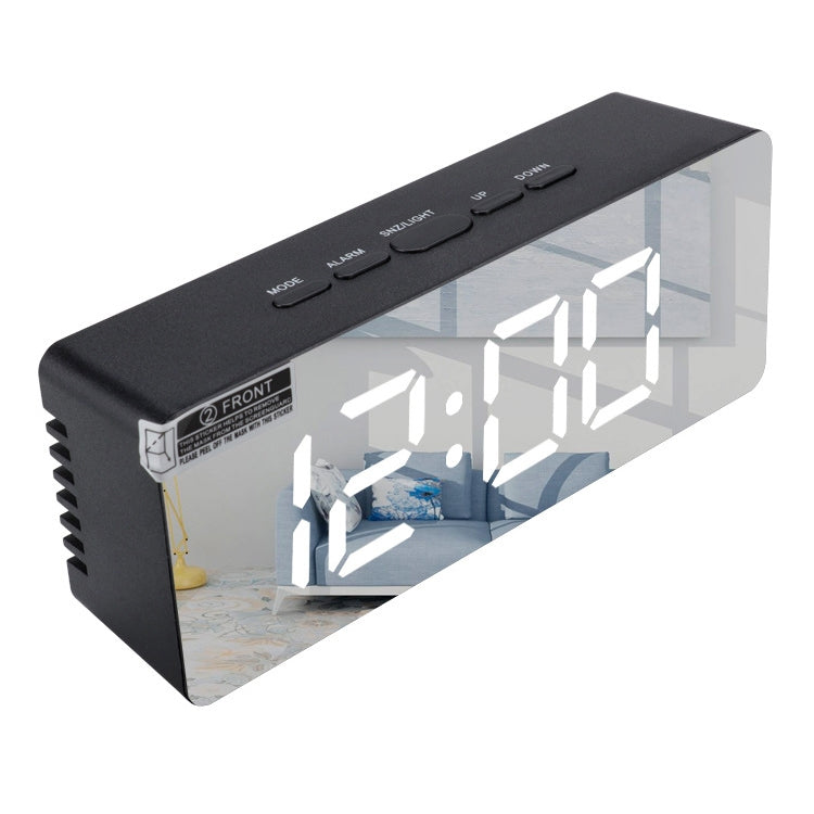 TS-S69-R Multifunctional LED Alarm Clock Battery / Plug-in Charging Dual-purpose Make-up Mirror Clock