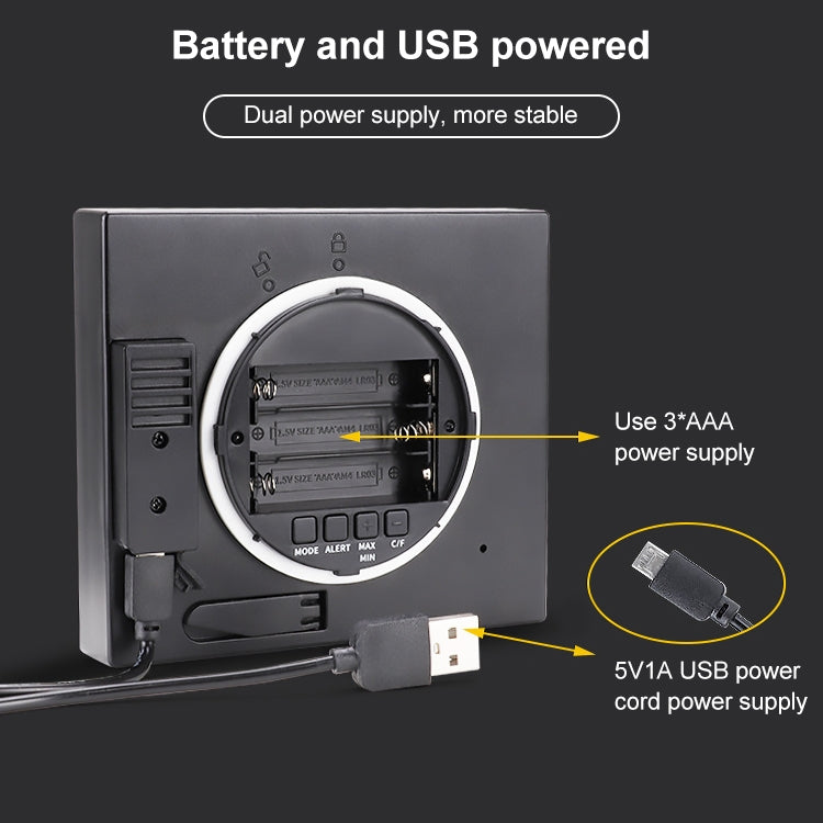 TS-WP10-W Waterproof Bathroom Wall Clock Timer Household Thermometer Hygrometer